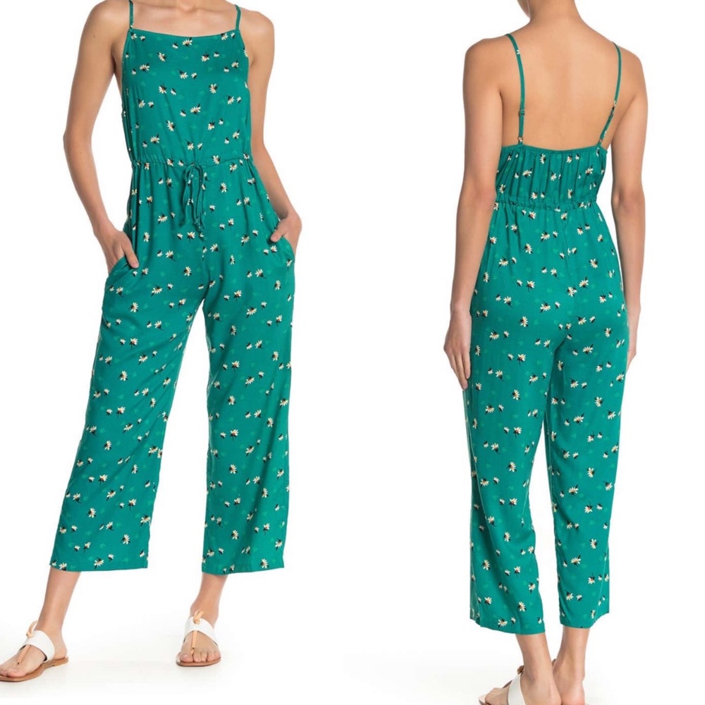Mimi Chica Green Floral Print Wide Leg Jumpsuit